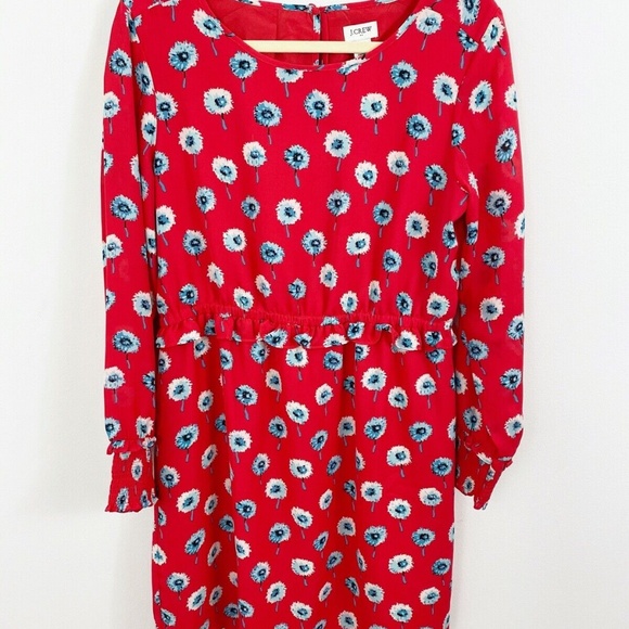 J. Crew  Red Longfellow Floral Dress Size 4 - Picture 2 of 9